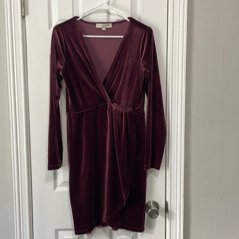 Velvet long sleeve loft dress